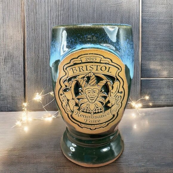 Grey Fox Pottery Small Cup Shoot Glass Toothpick Holder Bristol Renaissance Fair - Picture 1 of 13
